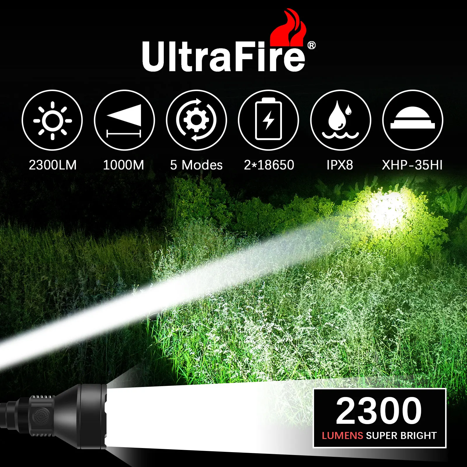 Рисунок 2 - Охотничий фонарик UltraFire 18650 V7 с USB-зарядкой