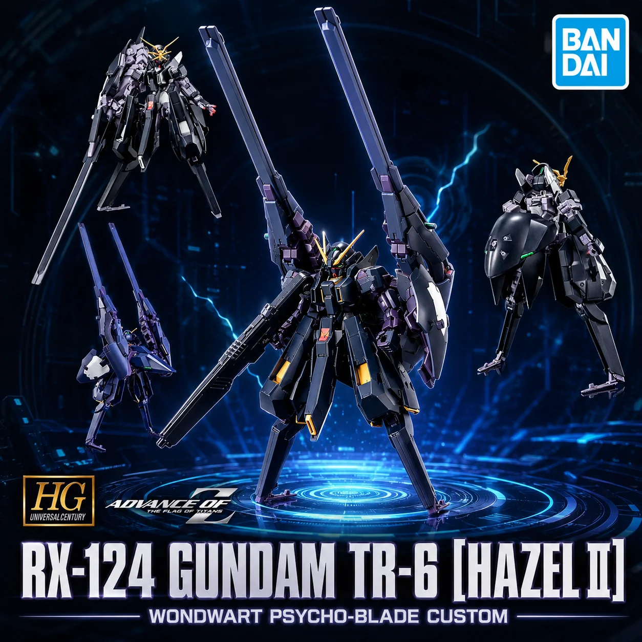 Фото Оригинальный сборный модельный набор Bandai HG 1/144 Gundam TR-6 Hazel II Wondwart Psycho Blade Custom AOZ Re-Boot, аниме-фигурка, модель для сборки №2