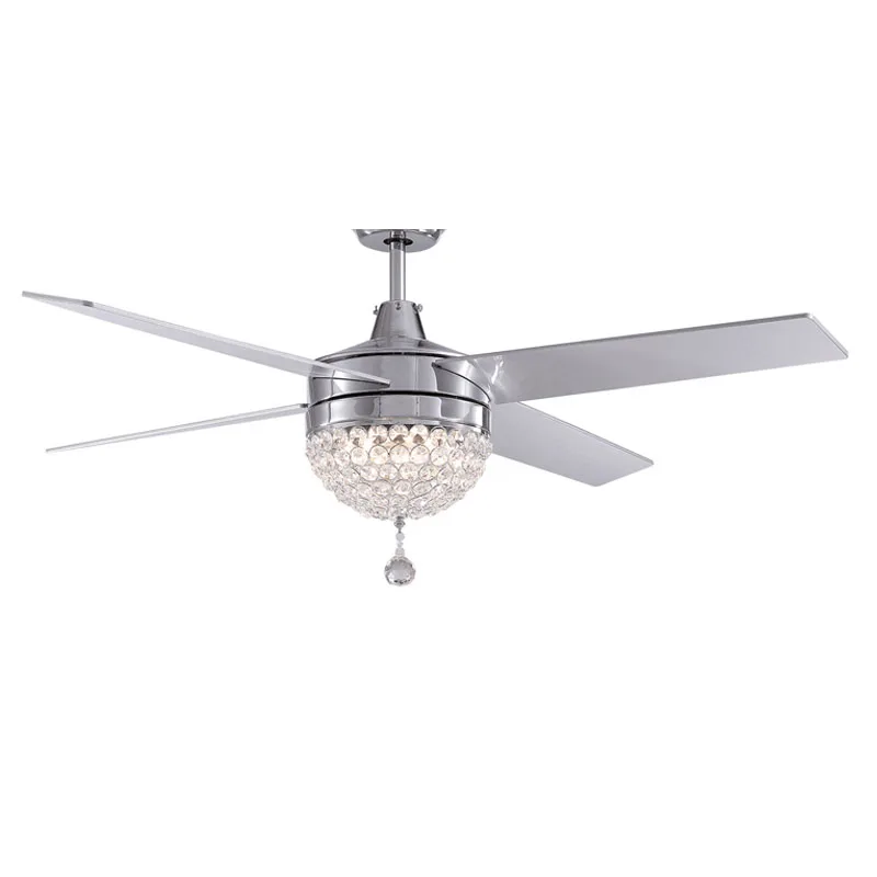 Роскошные Серебристые Хрустальные потолочные вентиляторы 48 дюймов светильник 110