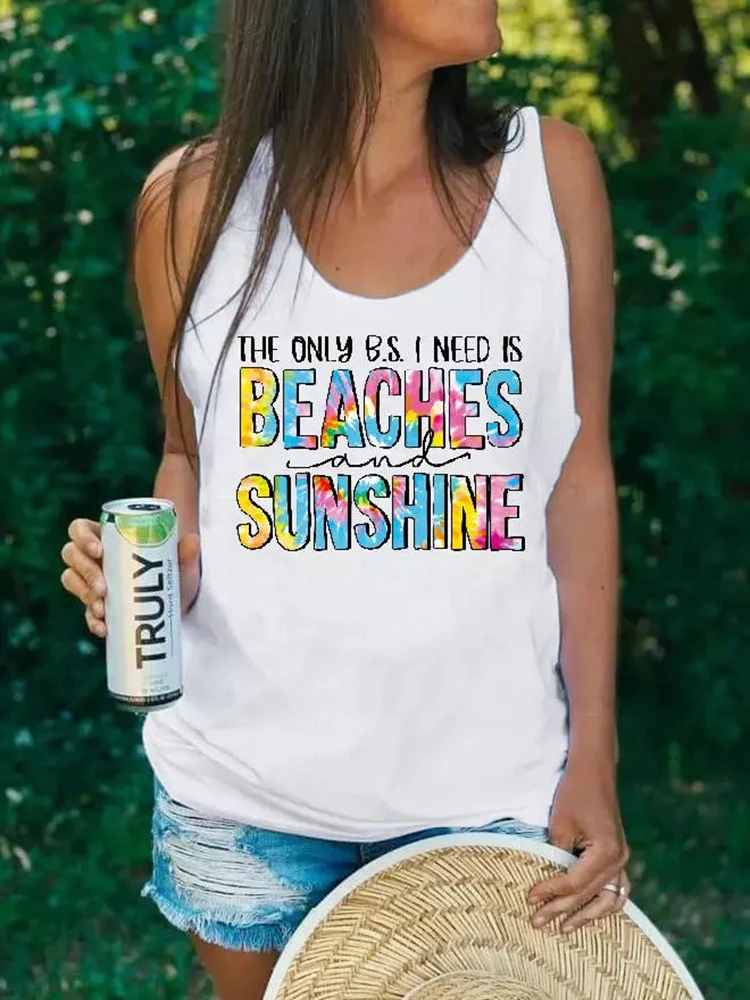 

Только B.S. Женский модный топ на бретелях I Need Is Beach And Sunshine, повседневный сексуальный пуловер без рукавов