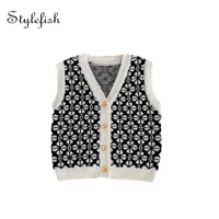 ins2022 autumn new baby coat baby childrens knitted cardigan fashion vest baby coat