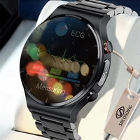 2022 ecgppg smart watch full circle touch screen steel band luxury bluetooth call men waterproof sport activity fitness watch