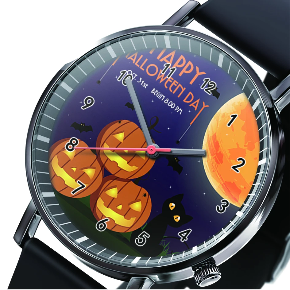 MISS WHITE New Trend Watch Halloween Horror Pumpkin Bat Ghost Watches Quartz Sports Casual Wrist Watch