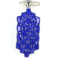 34x14mm real 3 0g deluxe real blue sapphire red blood ruby dating ladies 925 solid sterling silver pendant