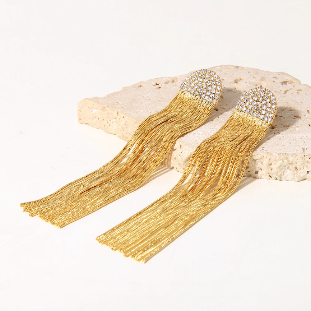 Uworld сверкающие кристаллы Золотые серьги-цепочки со змеиным плетением блестящие