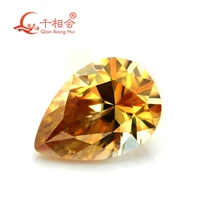 1 5ct yellow color pear shape diamond cut moissanite loose stone for jewelry making
