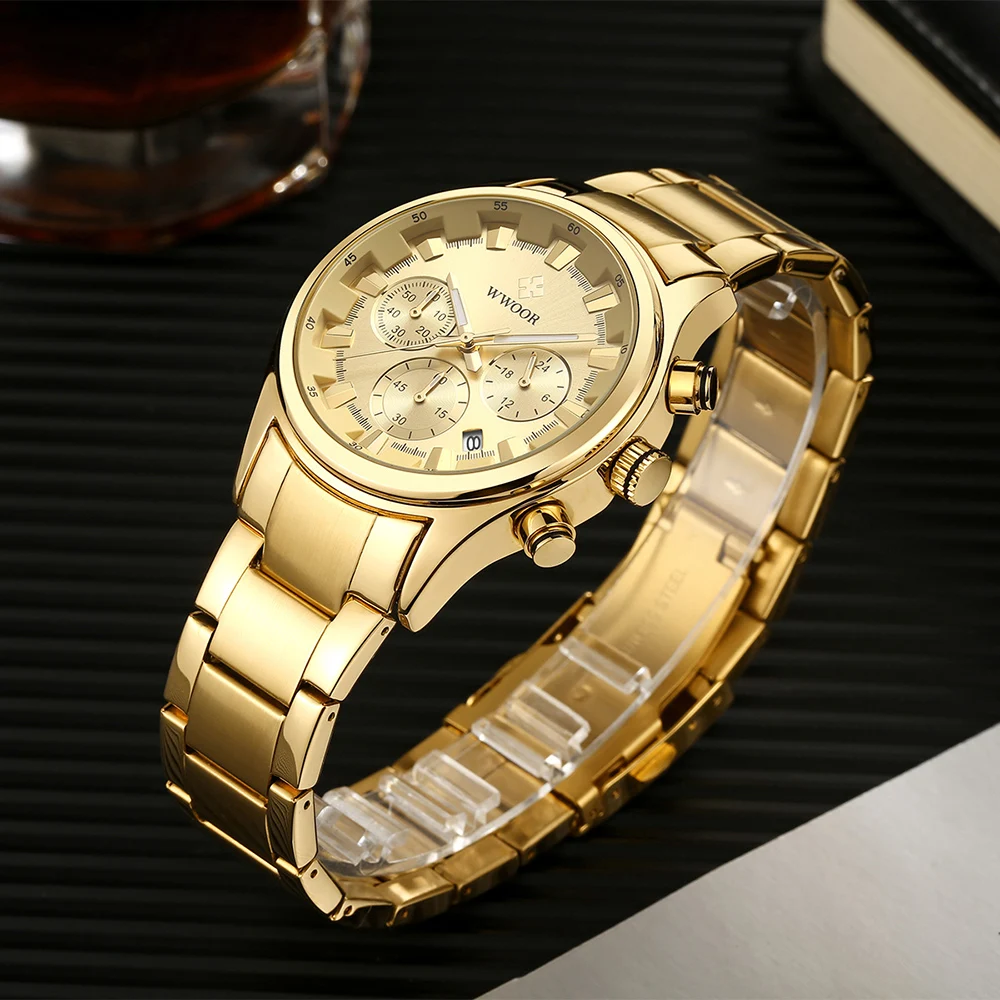 WWOOR Relogio Masculino Роскошные знаменитые мужские часы Модные Новые часы-хронограф