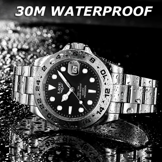 2023 New LIGE Design Top Brand Men's Sports Quartz Watches  Stainless Steel Wrist 30M Waterproof Chronograph Luxury Reloj Hombre 4