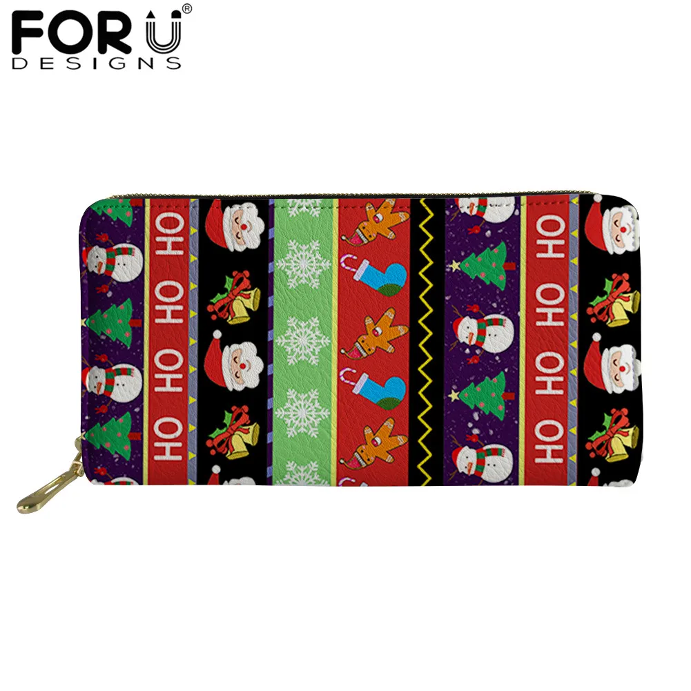 

FORUDESIGNS Xmas Gift PU Long Wallet for Women Multifunction Coin Purse Female Card Holder Clutch Money Bags Pouch Card Holders