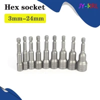 1pcs 3 24mm hex nut driver bit socket screwdriver wrench electric screwdriver handle tool non magnetic