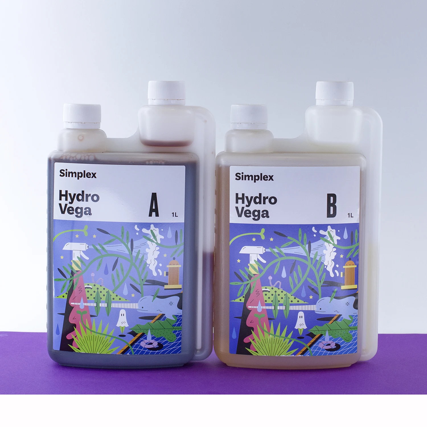 Удобрение органоминеральное 2 шт по 1 л Simplex Hydro Vega A+B Симплекс Гидро Вега