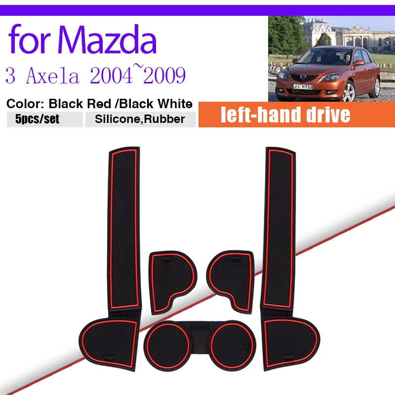 

Dust-proof Pad for Mazda 3 Mazda3 Axela BK 2004~2009 Rug Lnterior Rubber Mat Door Slot Groove Cup Cushion Coaster Sticker Auto