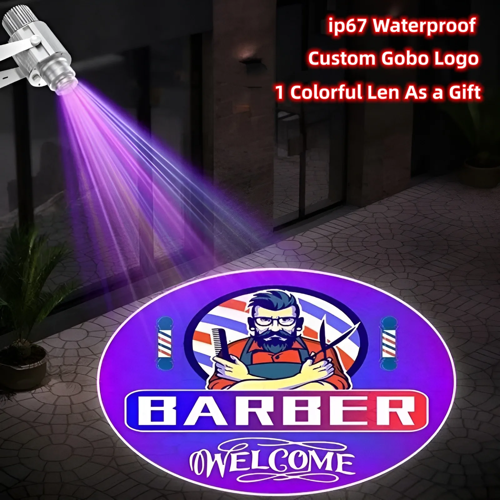 

Пользовательская вращающаяся проекционная лампа 150 Вт HD для помещений и улицы ip67, водонепроницаемая проекционная лампа для рекламных изобр...