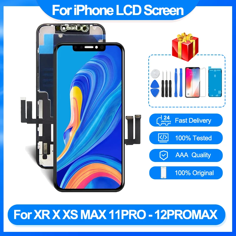 

AAA 100% Original Screen Refurbished For iPhone X XR XS Max LCD Display Replacement For iPhone 11 Pro Max LCD With True Tone