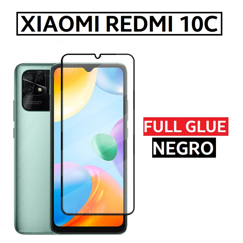 Антистатическое защитное закалённое стекло с полным клеем для XIAOMI REDMI 10C полная
