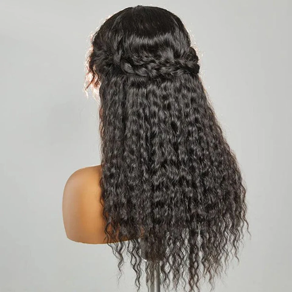 Yyong парики из человеческих волос с глубокой волной челкой для женщин полностью