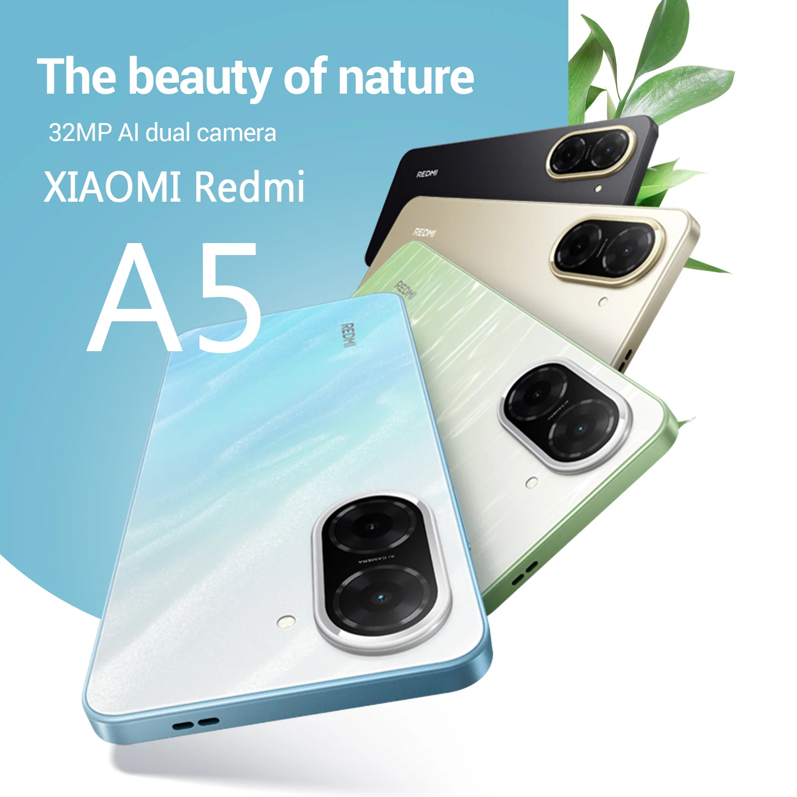 Global Version XIAOMI Redmi A5 64/128 4G - Pantalla 6.88" 120Hz Camara Dual IA 32MP 5100 mAh Cargador no Incluido Negro