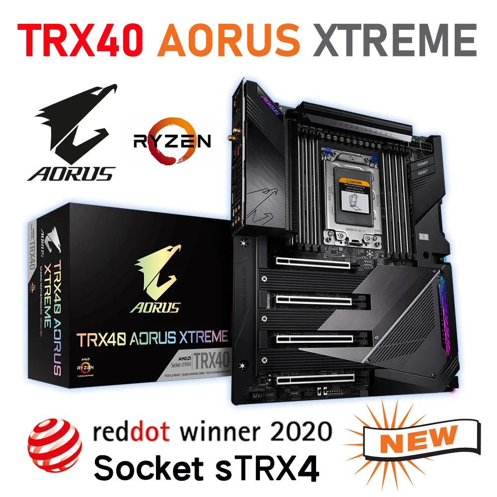

GIGABYTE TRX40 AORUS XTREME DDR4 Socket sTRX4 256GB Support 3rd Generation AMD Ryzen Threadripper Processors XL ATX Mainboard