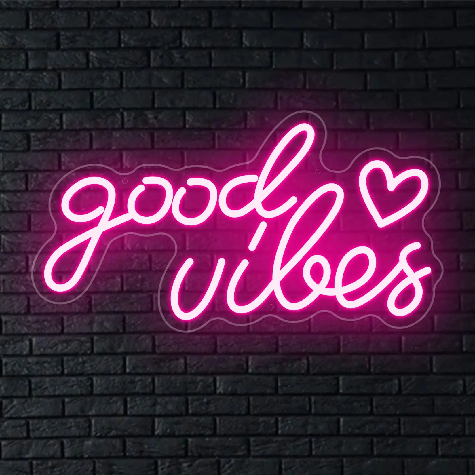 

Good Vibes Neon Signs for Decor Light Lamp Bedroom Beer Bar Pub Hotel Party Game Room Wall Art Christmas Decoration