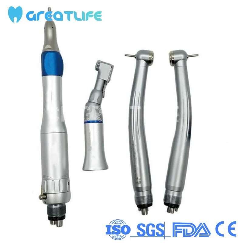 

Poshing Handle Tools NSK Style Ex-203 Dental Push Button Contra Angle Handpiece High Low Speed Handpiece Turbine Kit Set