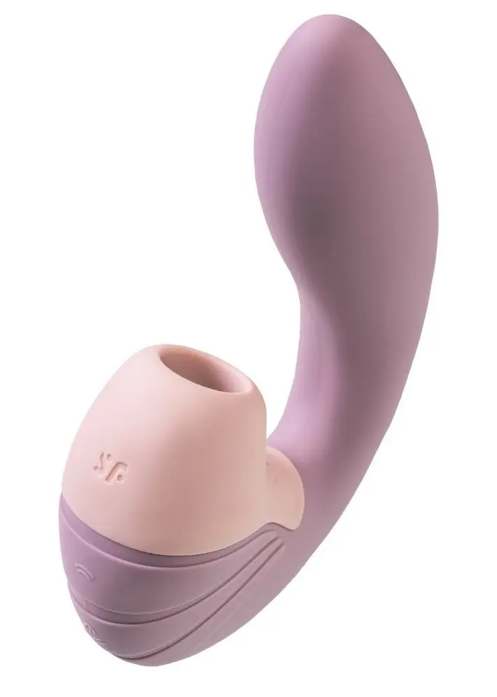 Сиреневый вибратор с вакуумным стимулятором Supernova - 16,9 см., Satisfyer