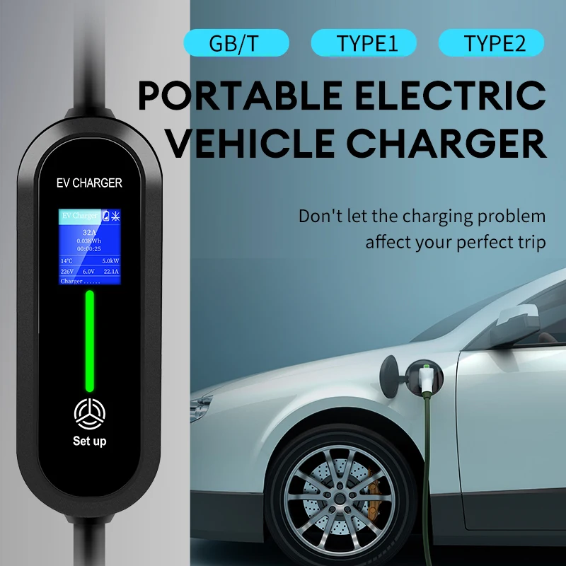 JNTiléYA Портативное зарядное устройство EV Type2 GBT Разъем 16A 1 фаза 3 5 кВт Type1 м Зарядная
