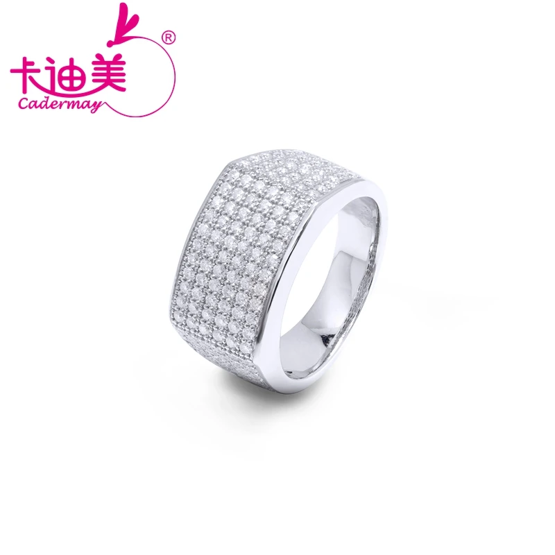 CADERMAY Jewelry 100% S925 Silve Trendy  DEF Round Shape  Moissanite Hot Sale Anniversary  Gifts Rings For Women