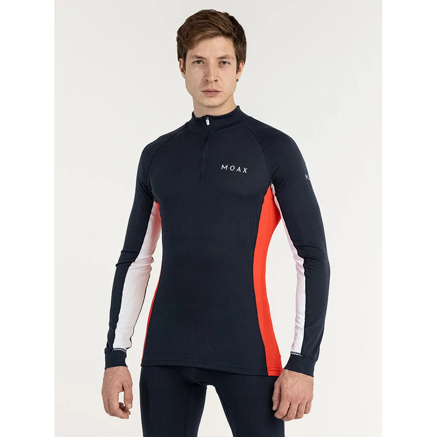 Комплект термобелья Moax Race LS с воротником мужской т.син.красный (46-S)