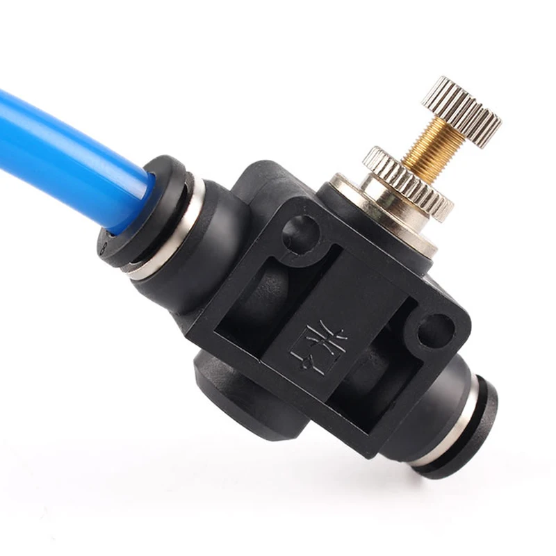 

Pneumatic Fittings Black SA Series Throttling Speed Regulating Pipe Valve OD 4 6 8 10 12mm Push in Air Water Quick Connector