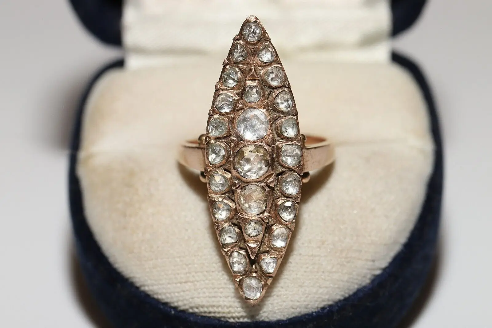 

Античное Оригинальное кольцо для NAVETTE 1900S 12K золото