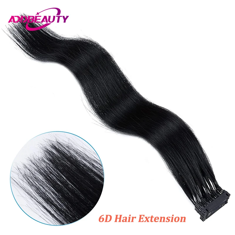 6D Human Hair Extension 100% Real Human Hair Straight Natural Human Hairpiece 5g/pc 20pcs Hair Extension 2nd Generation 6D Hair