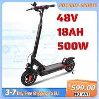 euuk stock 500w 48v motor electric scooter 50km long range e scooter max speed 48kmh foldable electric scooters for adults