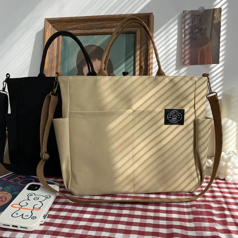 

Women's Retro Large Size Bags Cotton Canvas Shoulder Bag Crossbody Handbag Zipper Large-capacity Tote Bags for Women Had6