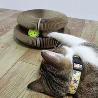 grinding claw toy for cats scratch board with bell ball kitty magnetic round corrugated magic organ scratching plate board