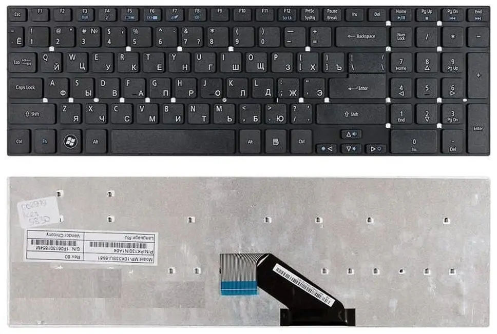 Клавиатура для ноутбука Acer Aspire 5755, 5830TG, E1-510, E1-522, E1-530G, E1-532G, E1-570G, E1-572G, E1-572PG, E5-521, E5-531G,