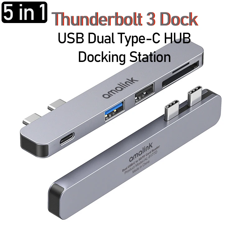

2023 New Mac Accessories USB Dual Type-C Thunderbolt 3 Dock HD 8K 60HZ USB-C HUB docking station HDMI for Apple MacBook Pro/Air
