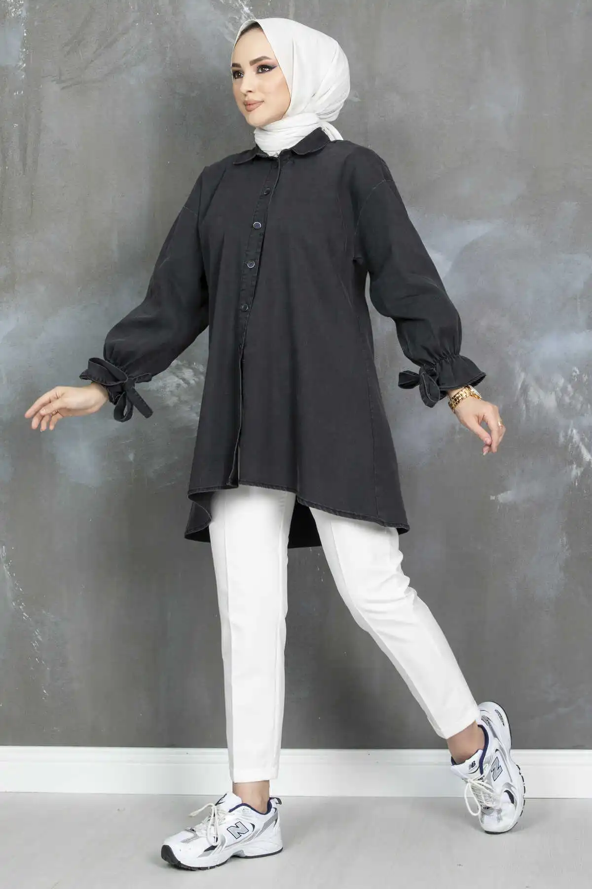 

New Fashion Buttoned Denim Shirt Abaya Muslim Dress Hijab Women Luxury Stylish Elegant High Quality Kaftan Dubai Turkey Free