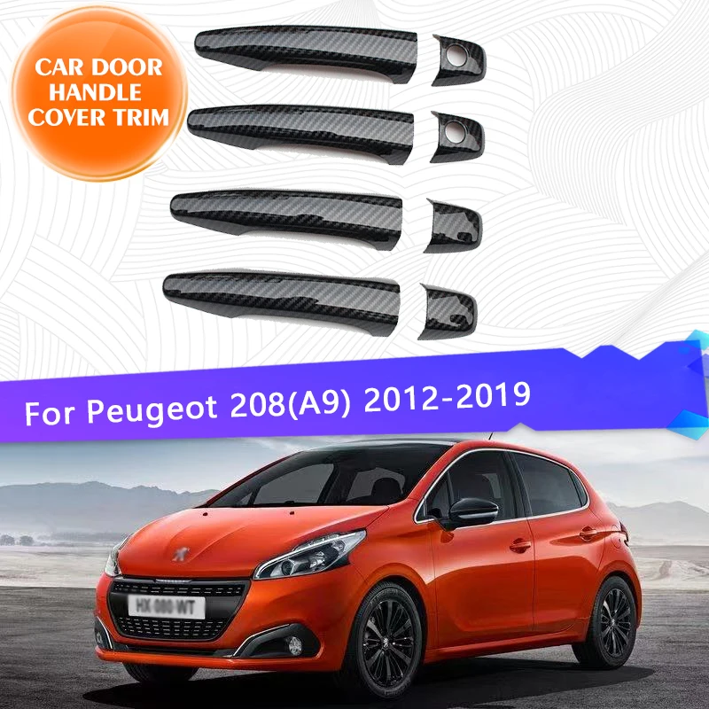 

For Peugeot 208 A9 Luxuriou Chrome Car Door Handle Cover Trim 2012 2013 2014 2015 2016 2017 2018 2019 Car Styling Accessories