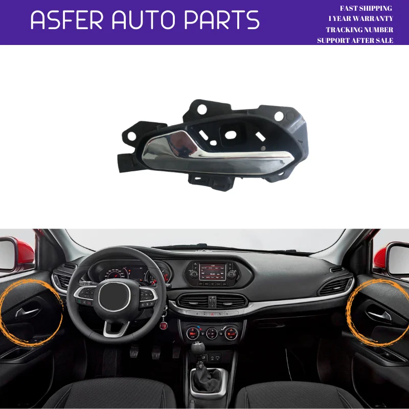 

DOOR OPENING HANDLE INSIDE RIGHT LEFT CHROME FOR FIAT TIPO (EGEA) DODGE NEON 2015 AFTER 3564110044 3564110045