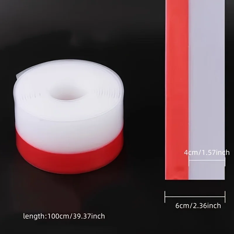 

1 Шт. 100 См Резиновая Уплотнительная Лента Самоклеящаяся, Ветрозащитная, Пылезащитная, Для Стекла И Дверей