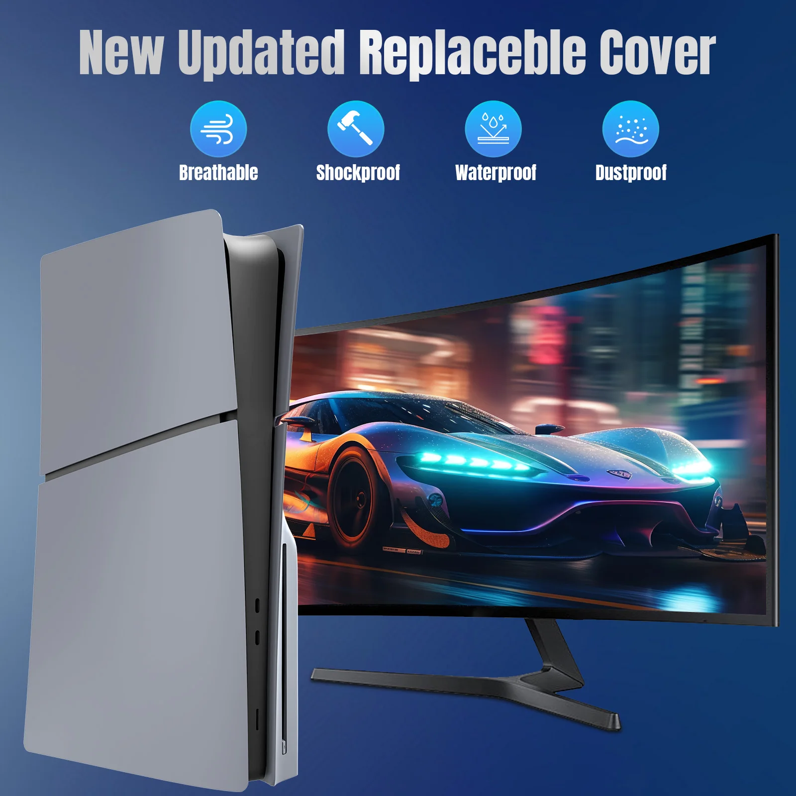 Фото Для PS5 Slim оптический привод/цифровая версия, сменная панель на заказ, ограниченная серия 30th Anniversary, серый корпус игровой консоли из АБС-пластика №5