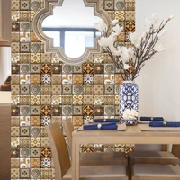 3d plate pe foam wallpaper sticker portuguese tile for kitchen bathroom waterproof
