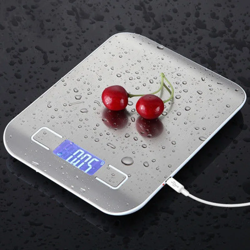 

Kitchen Scale 10kg/5kg OZ/ML/LB/G Stainless Steel Weighing Scale Food Diet Postal Balance Measuring Tool LCD Electronic Scales