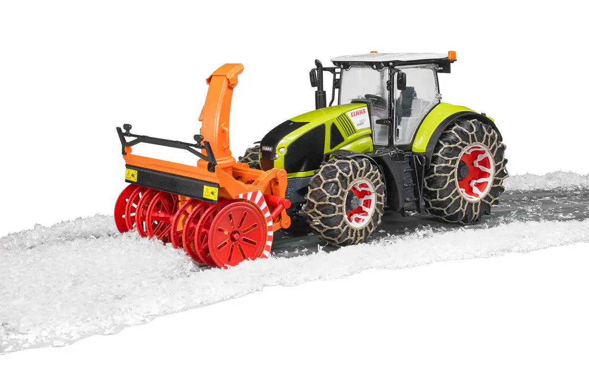 Трактор BRUDER Claas Axion 950 c цепями и снегоочистителем 03-017 | Игрушечный транспорт