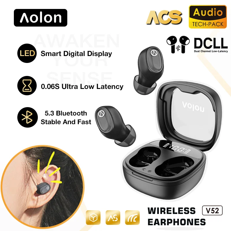 

Беспроводные наушники Aolon V52 С поддержкой Bluetooth и дисплеем питания