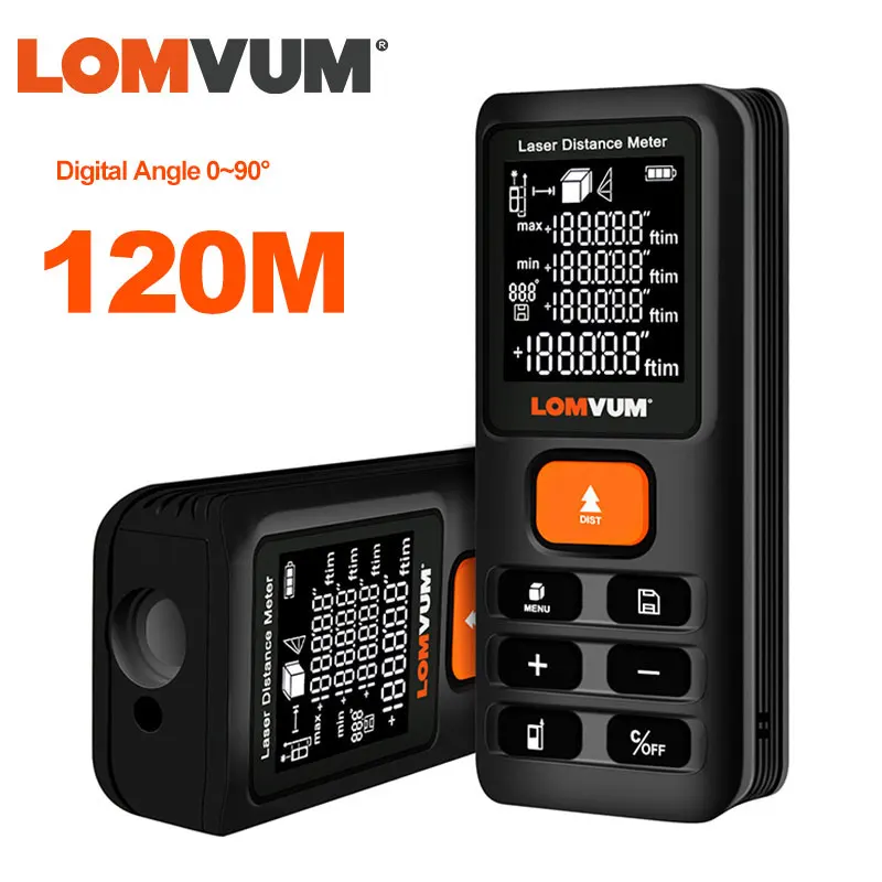 LOMVUM 40m 120m Trena Measure Tape Laser Ruler Rangefinders Digital Distance Meter Measurer Range Finder Lazer Metreler 100m