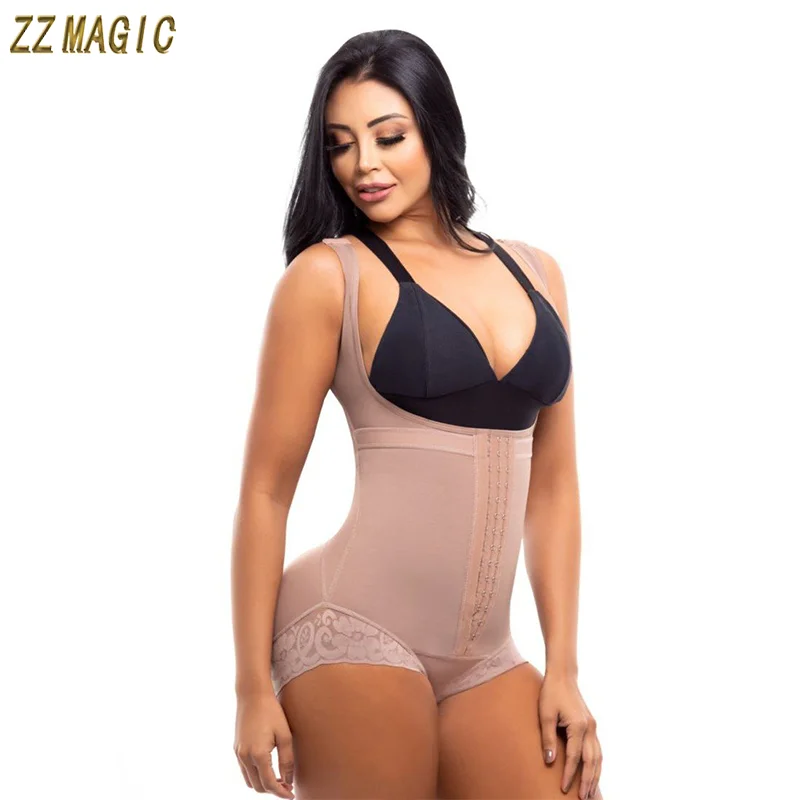 Fajas Colombianas Tummy Control Postpartum Bodysuit Postpartum and Post Surgical Girdle Daily Use  Shapewear Lace Padded Control