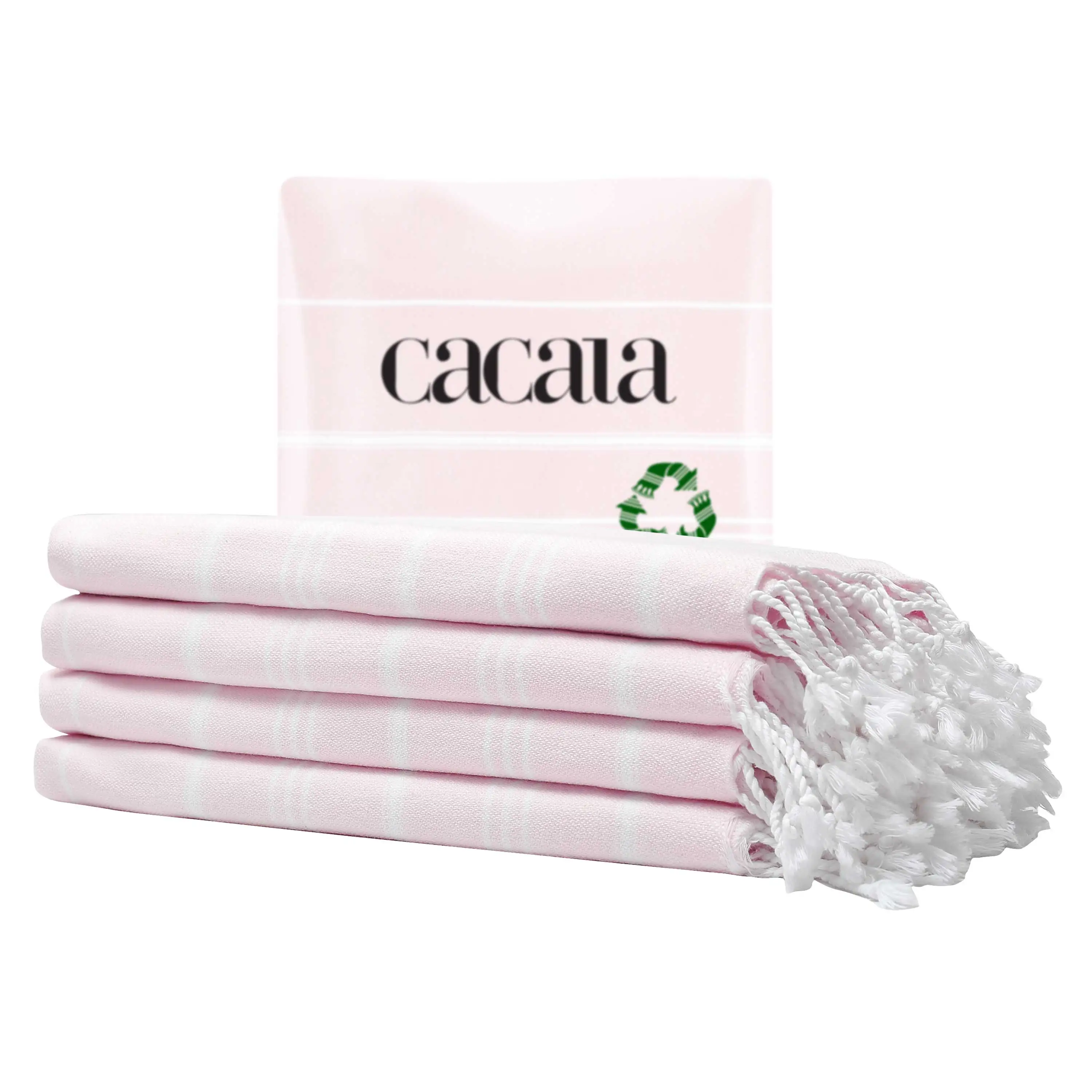 Полотенце CACALA в полоску с бахромой для рук и лица