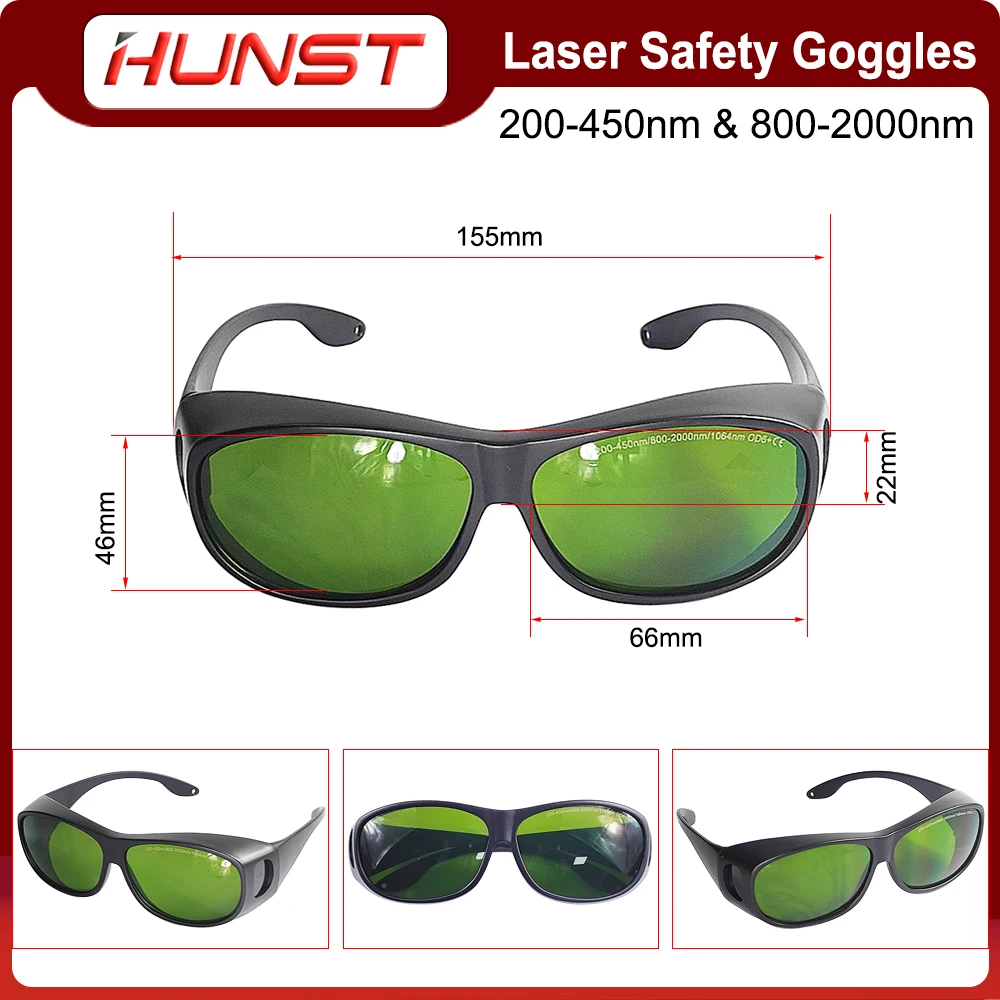 HUNST 200-450nm & 800-2000nm OD6 Laser Welding Cutting Protective Glasses 1064nm Infrared UV Laser Safety Goggles enlarge