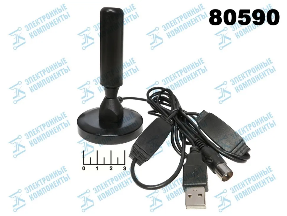 Antenna indoor digital TV M-18 (тау-6597) with amplifier (powered USB) magnet |